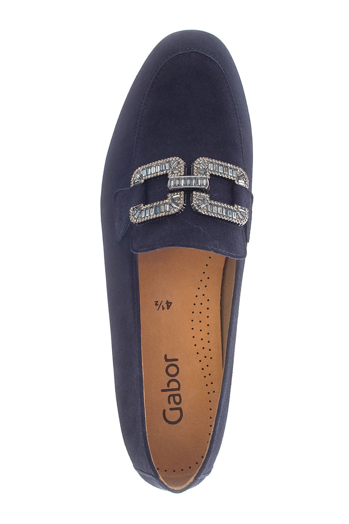 Gabor Jackie Loafer Blue Suede 65.210.16 - Shirley Allum Boutique