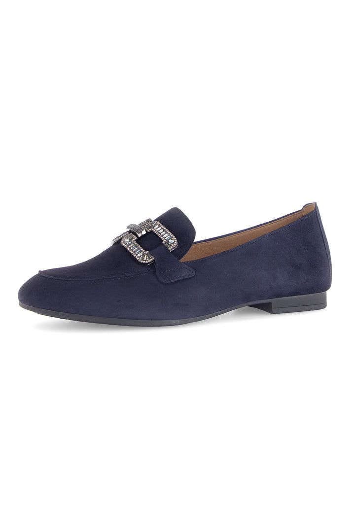 Gabor Jackie Loafer Blue Suede 65.210.16 - Shirley Allum Boutique
