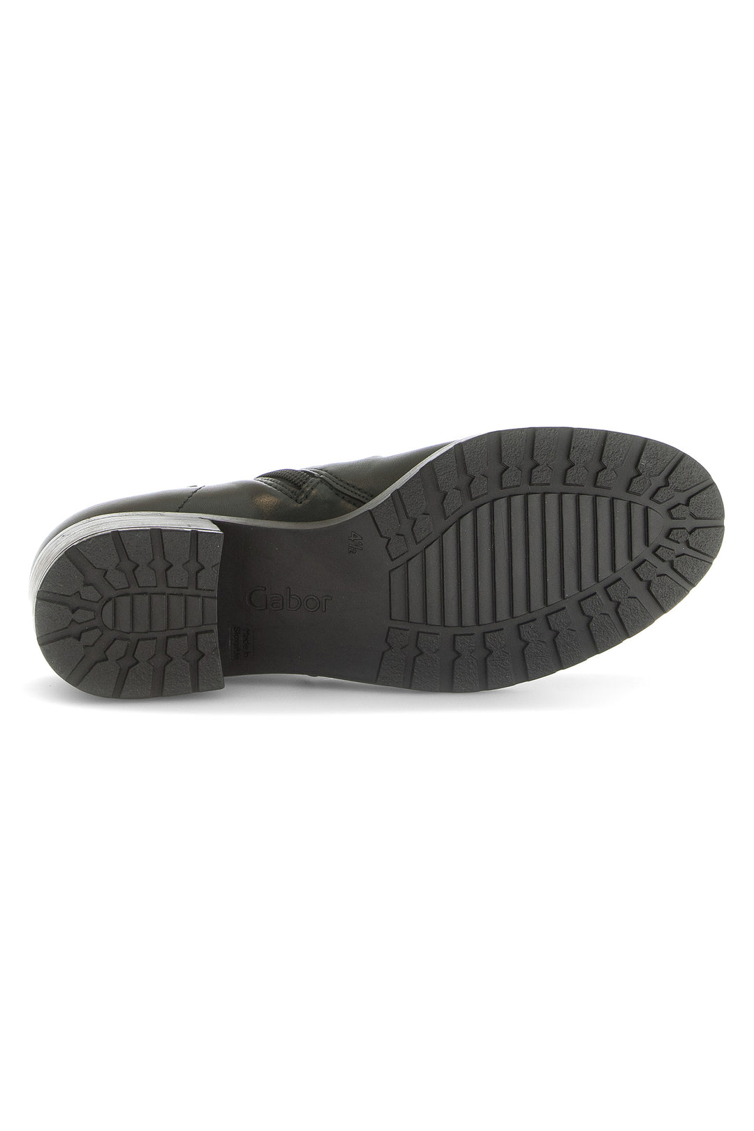 Black shoe sole on a white background