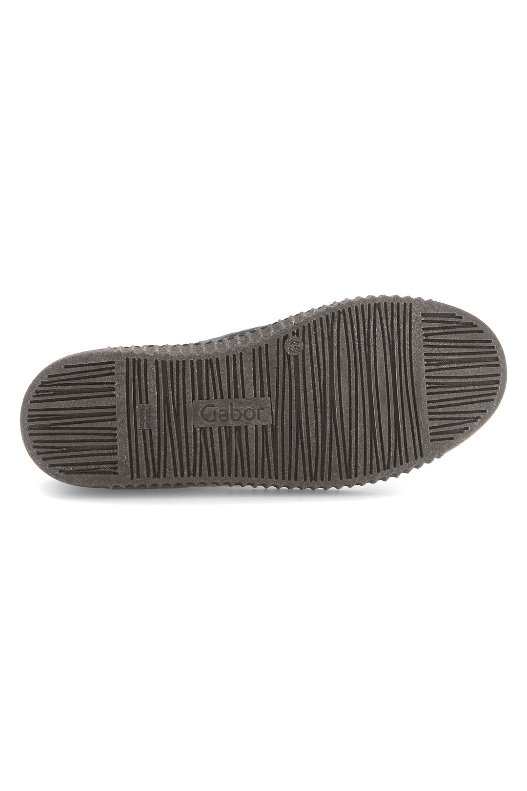 Gray shoe sole with 'Gabor' branding on a white background