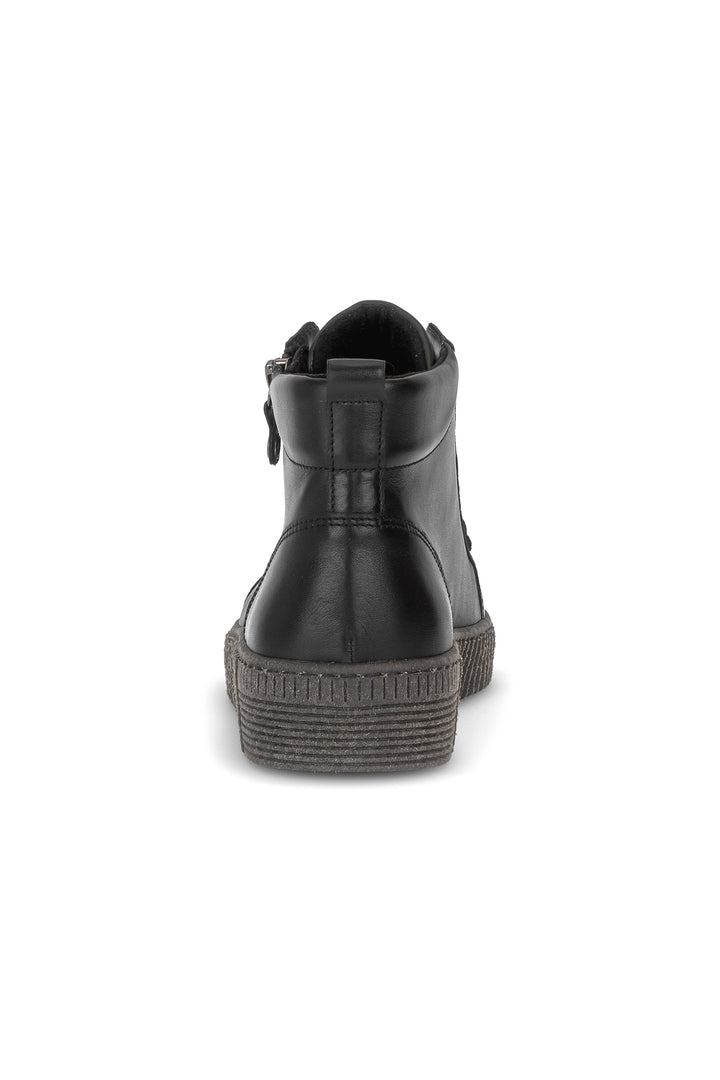 Gabor Lake Black Leather Boots 8013.01.003, back view