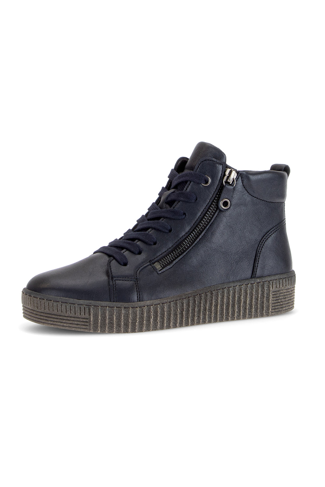 Gabor Lake Navy Leather Boots 8013.01.005, front view