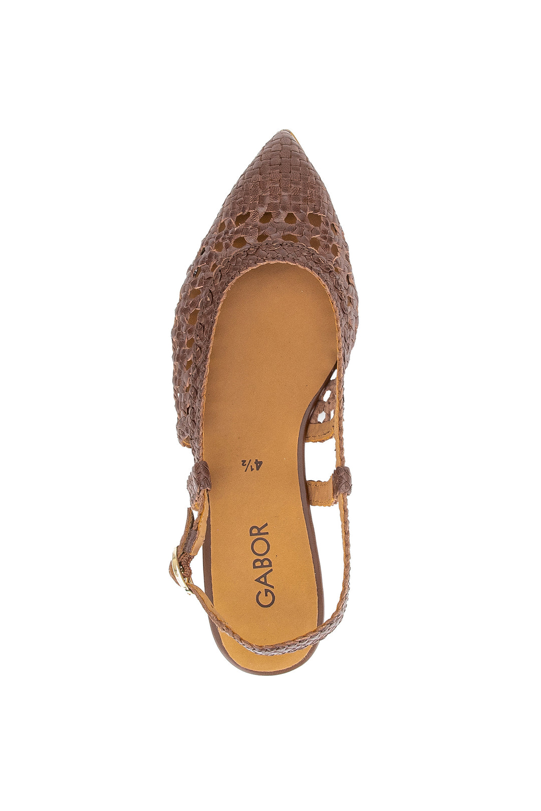Gabor Medusa Coffee Brown Leather Braid Slingback Shoes 81.631.28