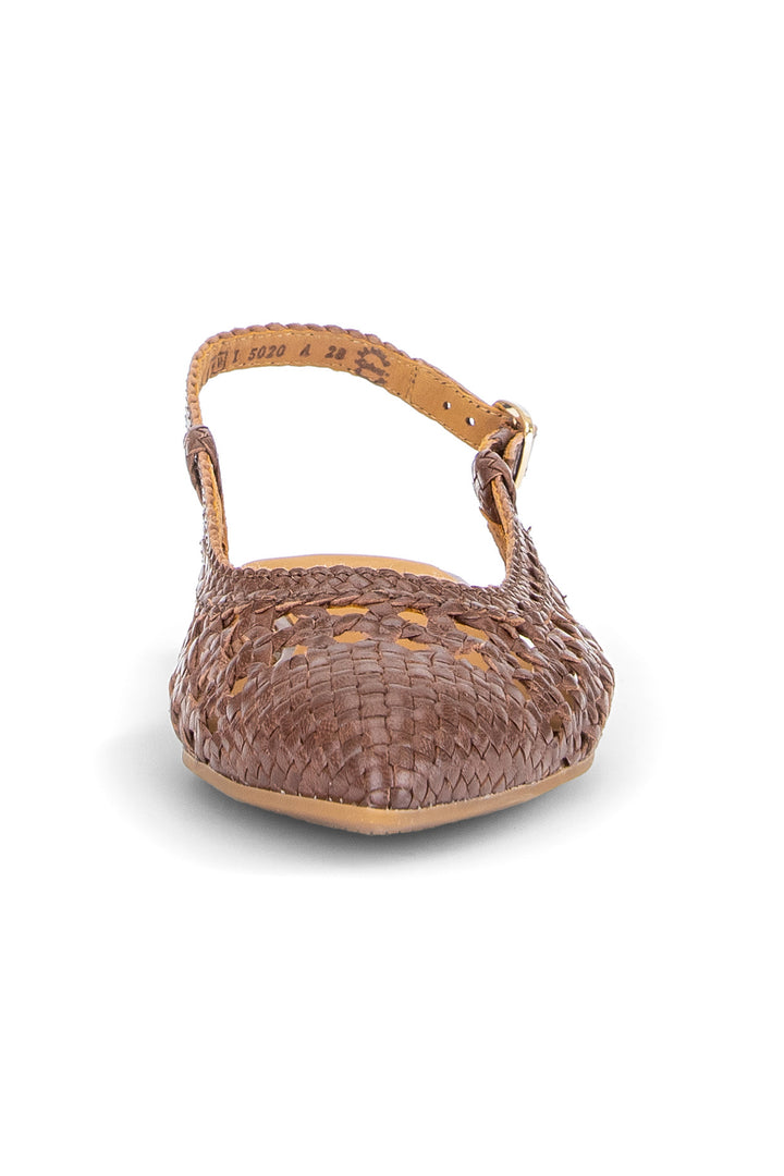 Gabor Medusa Coffee Brown Leather Braid Slingback Shoes 81.631.28