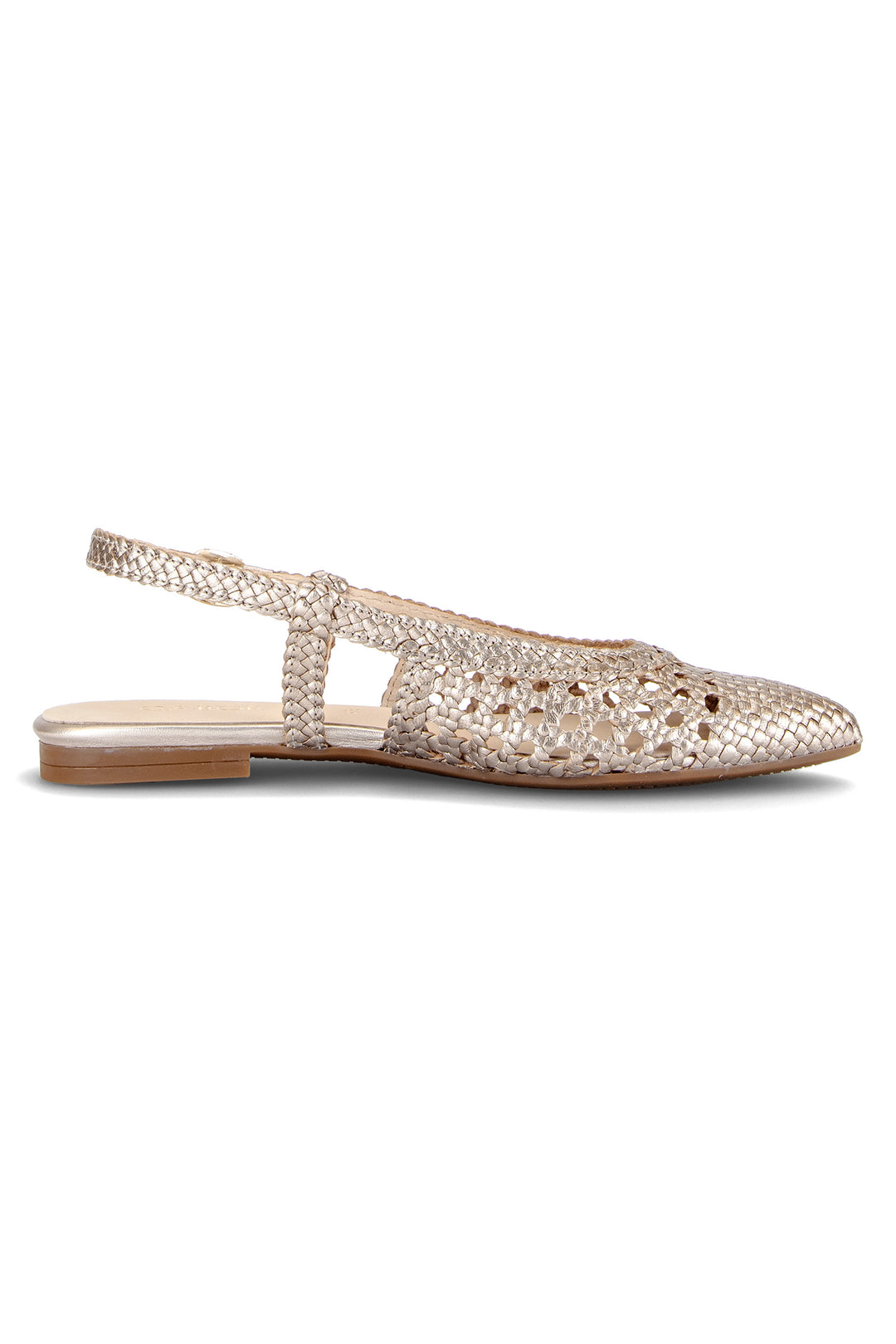 Gabor Medusa Gold Leather Braid Slingback Shoes 81.631.62
