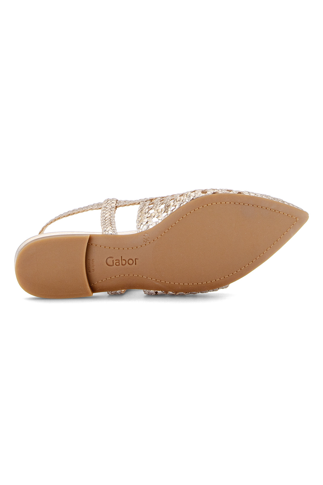 Gabor Medusa Gold Leather Braid Slingback Shoes 81.631.62