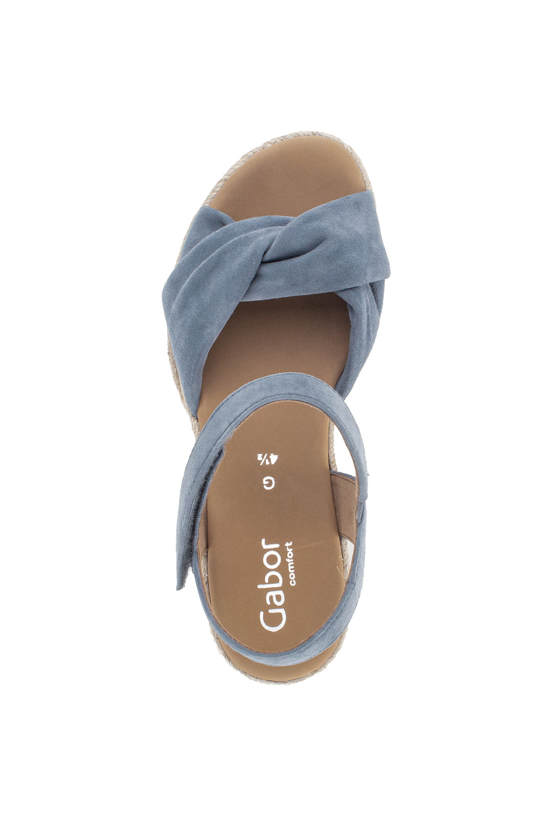 Gabor Moon Blue Suede Wedge Sandals 82.712.26
