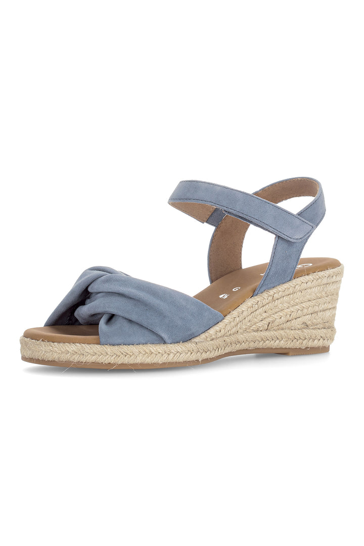 Gabor Moon Blue Suede Wedge Sandals 82.712.26