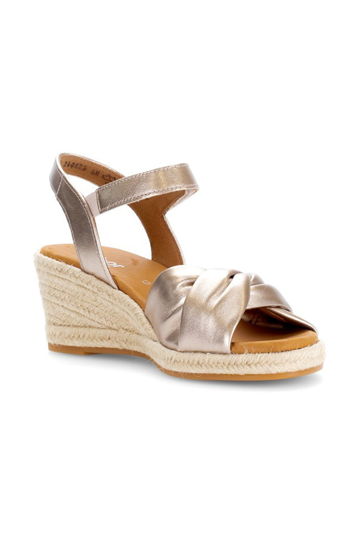 Gabor Moon Gold Leather Wedge Sandal 82.712.82