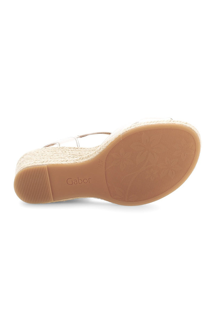 Gabor Moon Gold Leather Wedge Sandal 82.712.82
