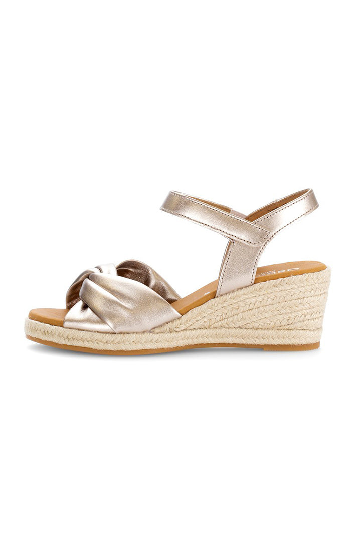 Gabor Moon Gold Leather Wedge Sandal 82.712.82
