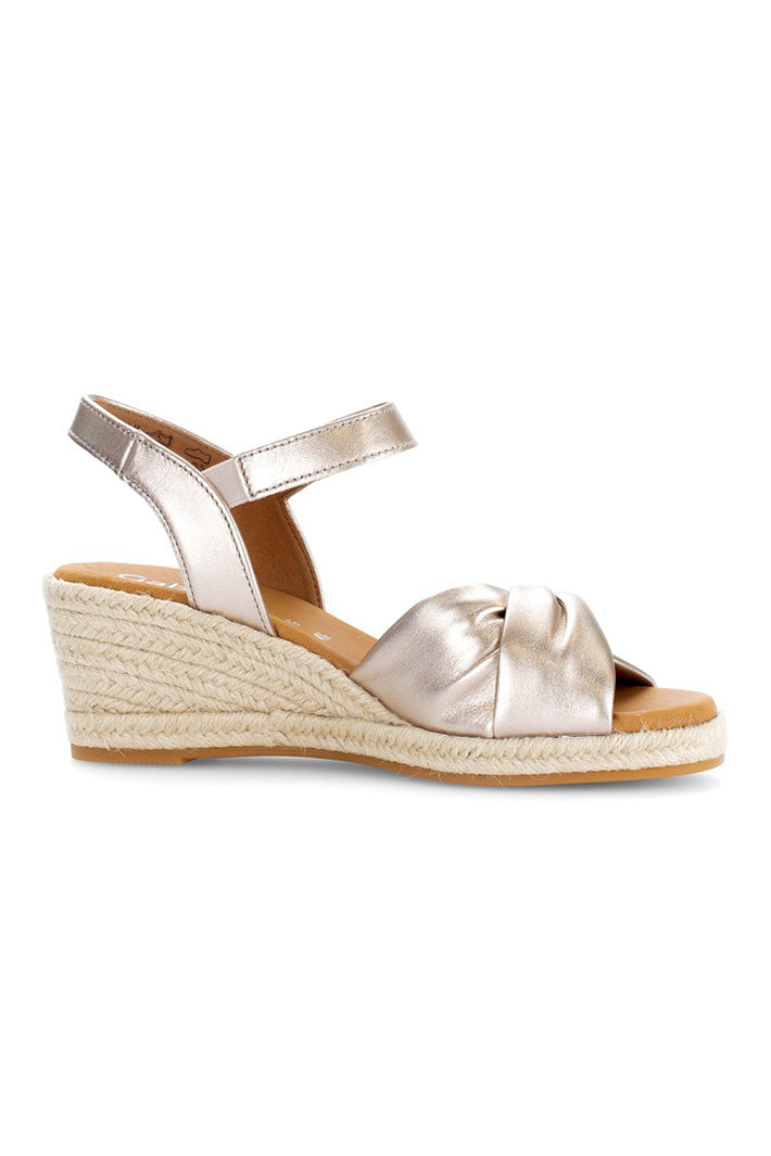 Gabor Moon Gold Leather Wedge Sandal 82.712.82