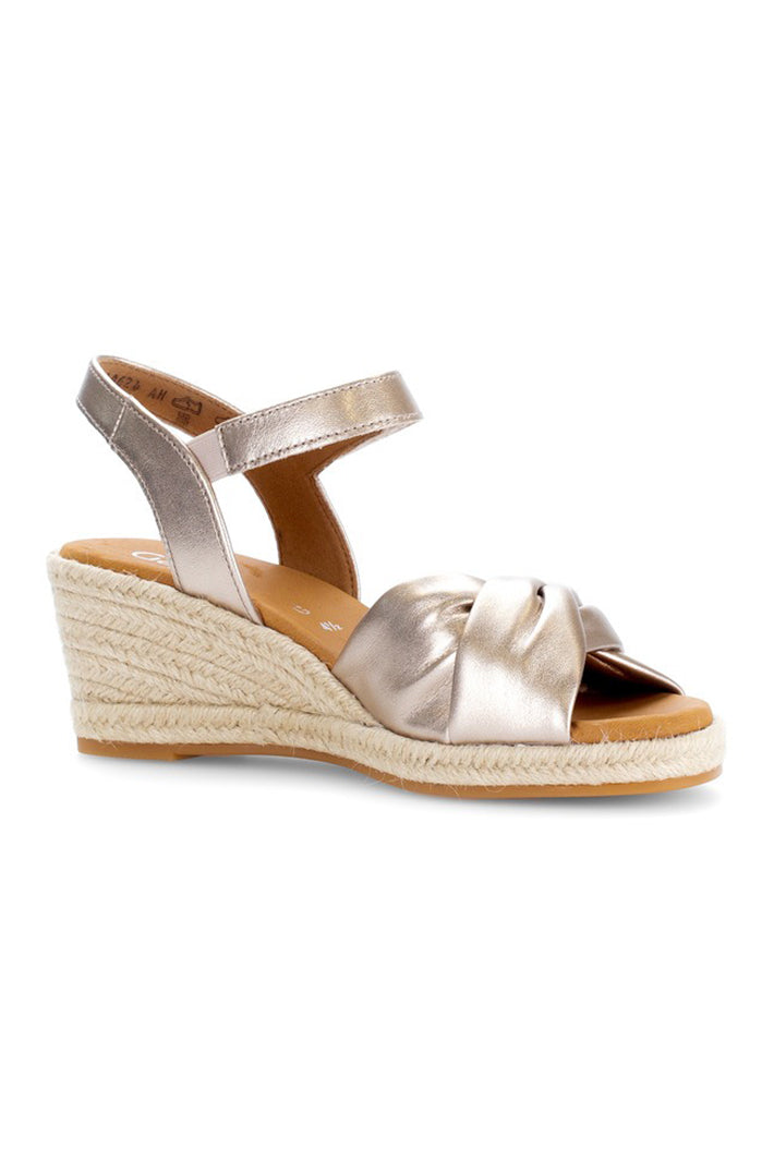 Gabor Moon Gold Leather Wedge Sandal 82.712.82