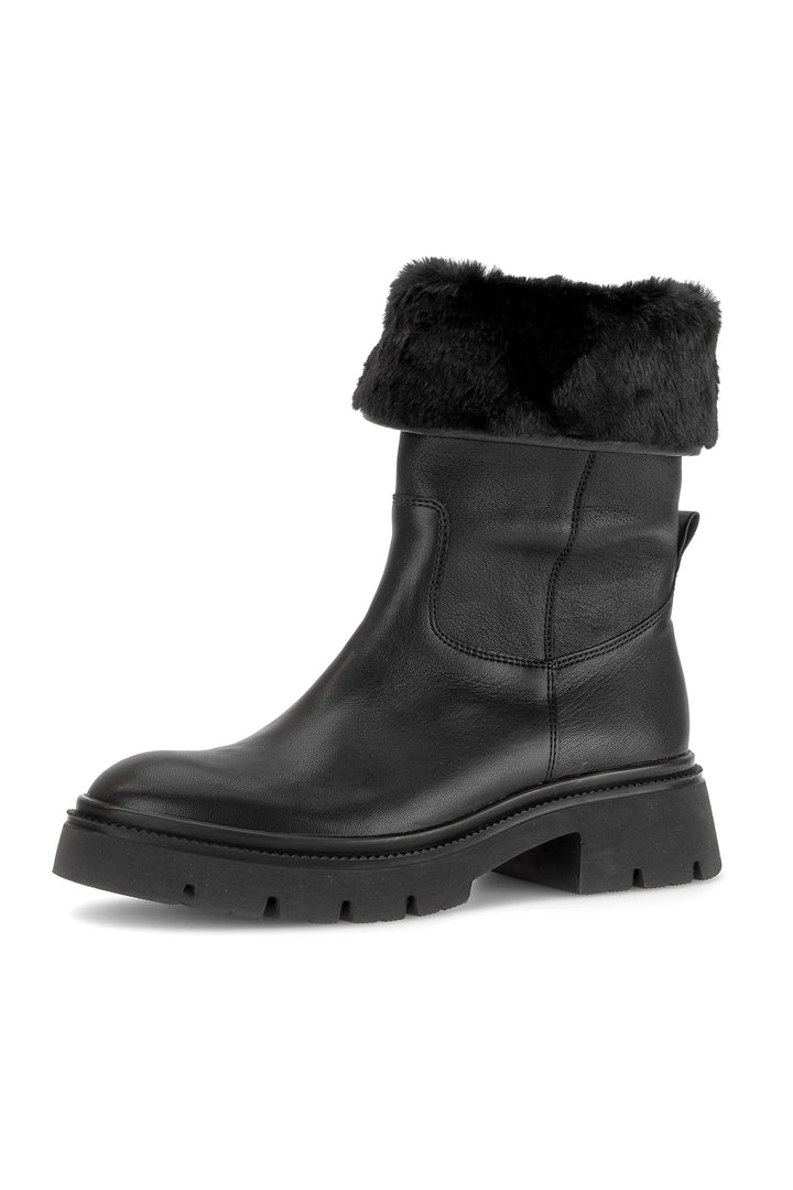 Gabor Moonlight Black Wool Boots 8021.04.001, front view