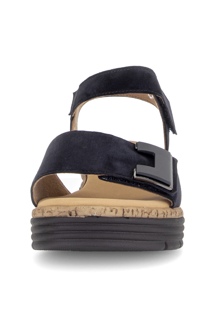 Gabor Shout Navy Suede Wedge Sandals 82.700.46