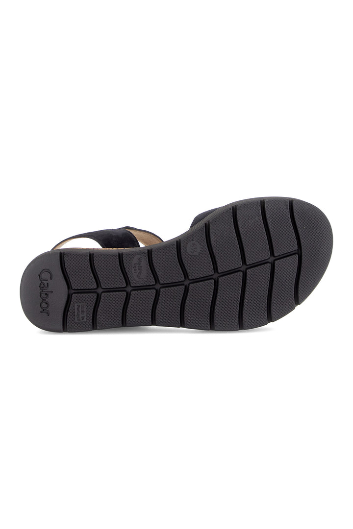 Gabor Shout Navy Suede Wedge Sandals 82.700.46