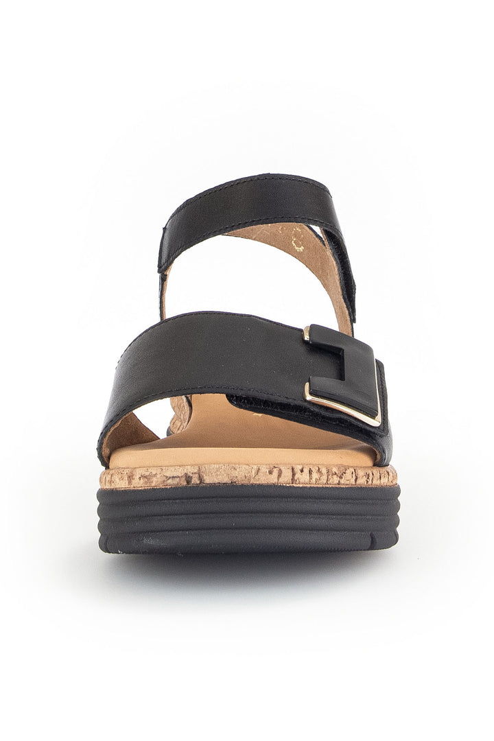 Gabor Shout Sandal Black Wedge Heel 62.700.57 - Shirley Allum Boutique
