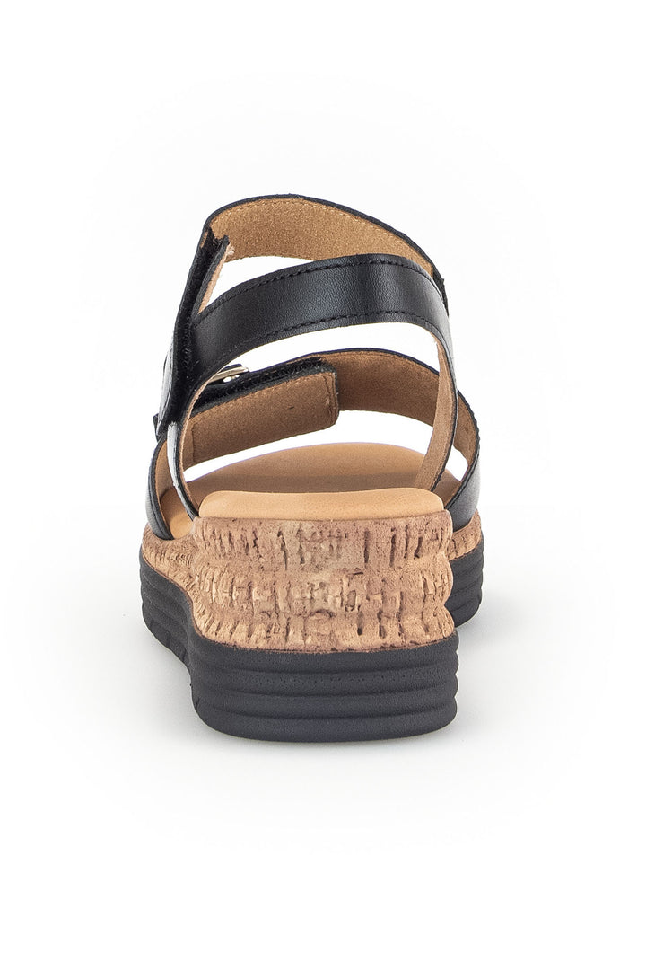 Gabor Shout Sandal Black Wedge Heel 62.700.57 - Shirley Allum Boutique