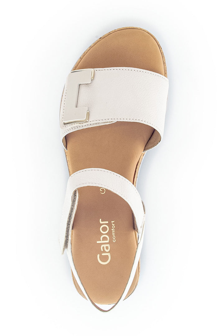 Gabor Shout Sandal White Wedge Heel 62.700.52 - Shirley Allum Boutique
