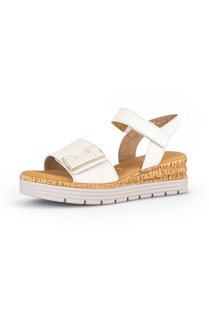 Gabor Shout Sandal White Wedge Heel 62.700.52 - Shirley Allum Boutique