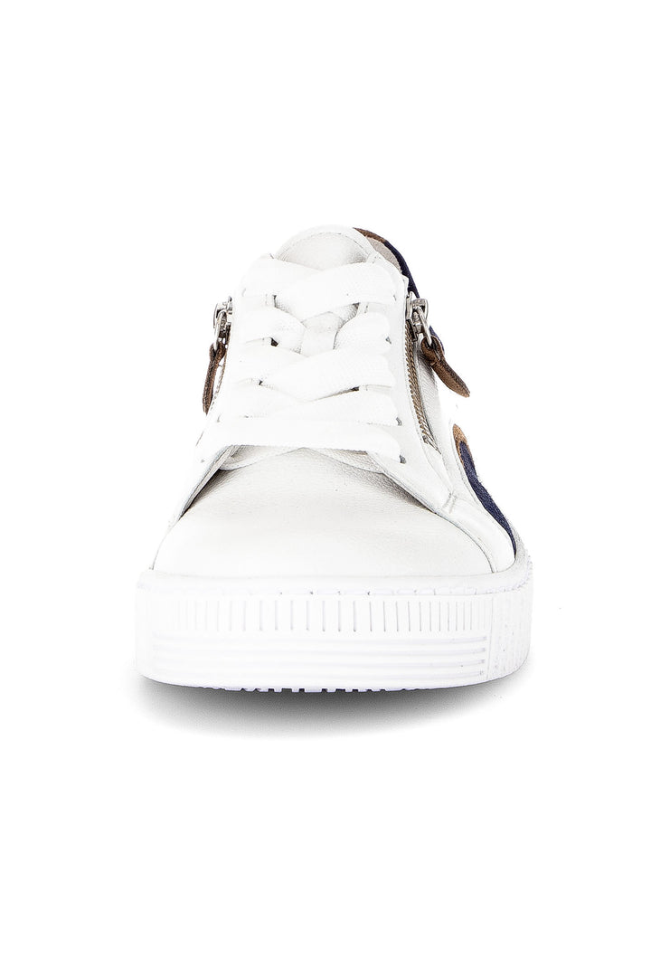 Gabor Wemo Trainer White Blue Leather 63.330.20 - Shirley Allum Boutique