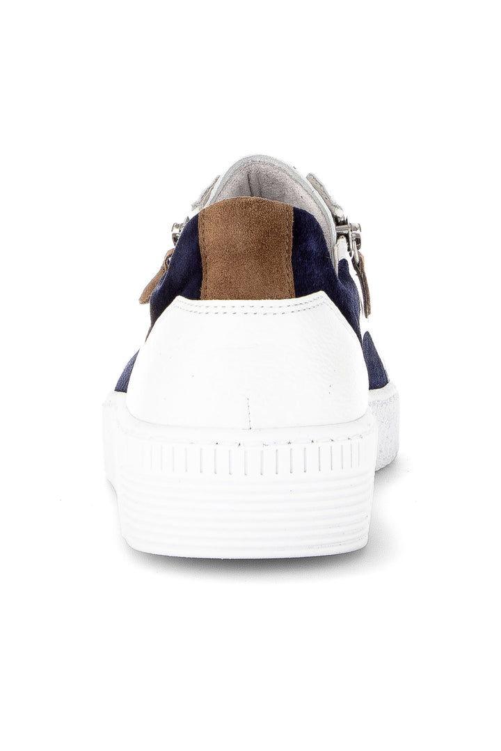 Gabor Wemo Trainer White Blue Leather 63.330.20 - Shirley Allum Boutique