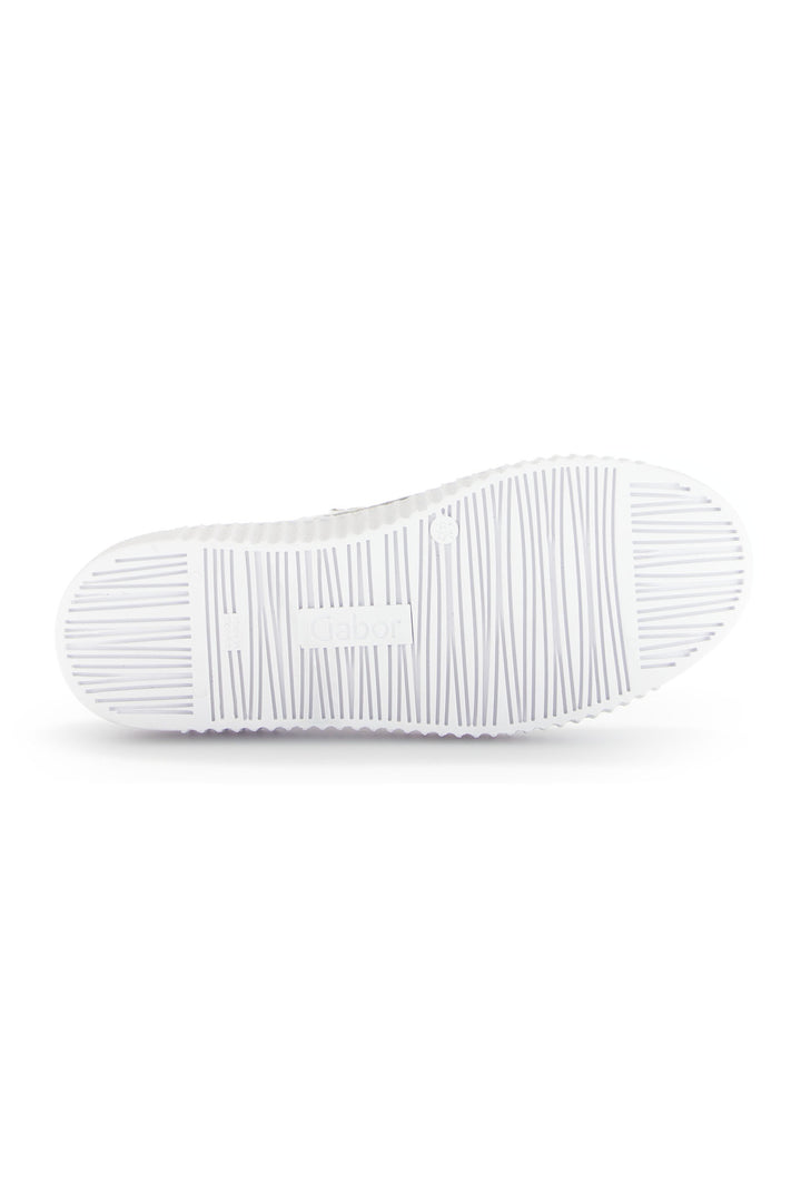 Gabor Wemo Trainer White Silver Leather 63.330.21 - Shirley Allum Boutique