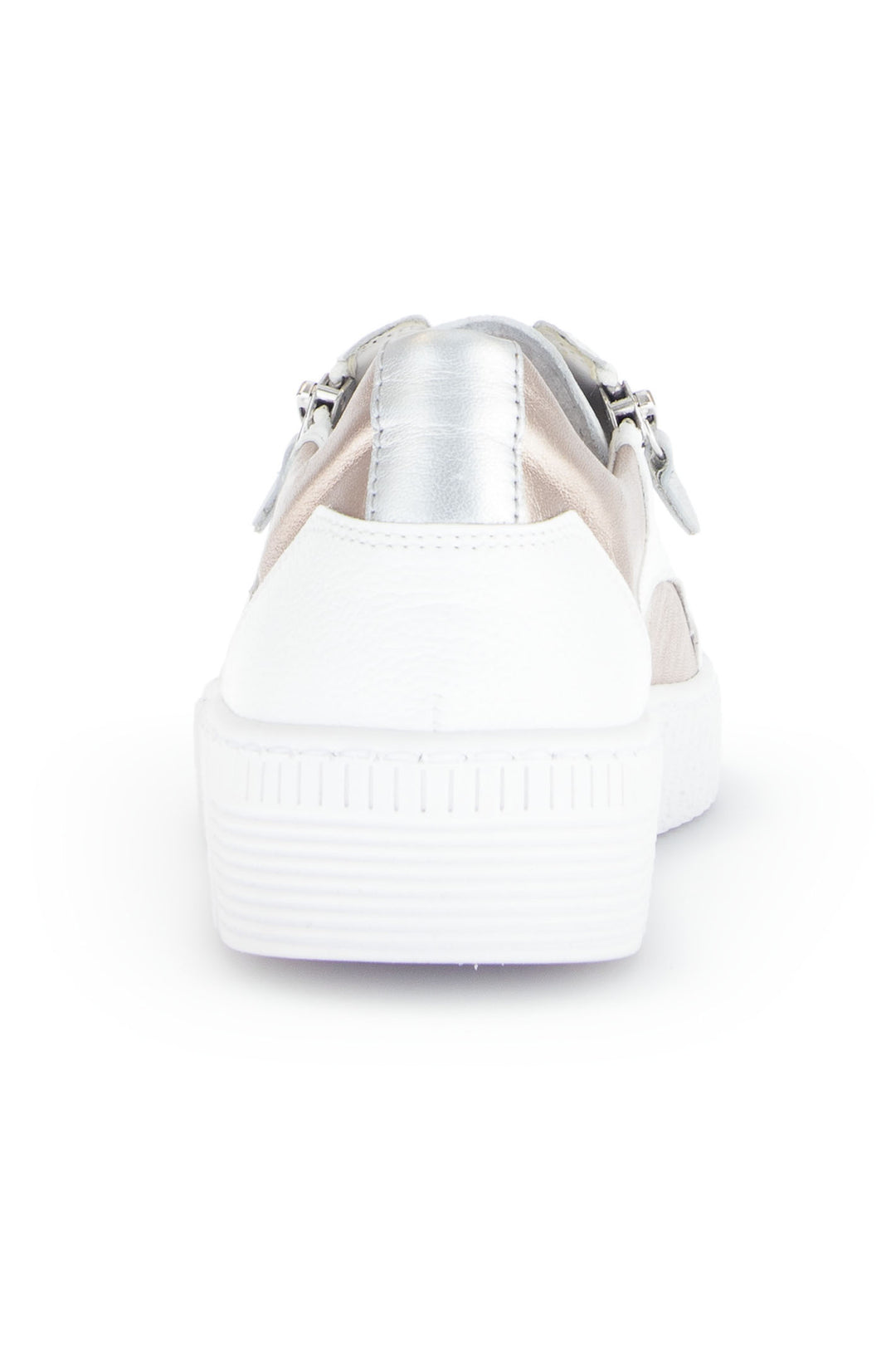 Gabor Wemo Trainer White Silver Leather 63.330.21 - Shirley Allum Boutique