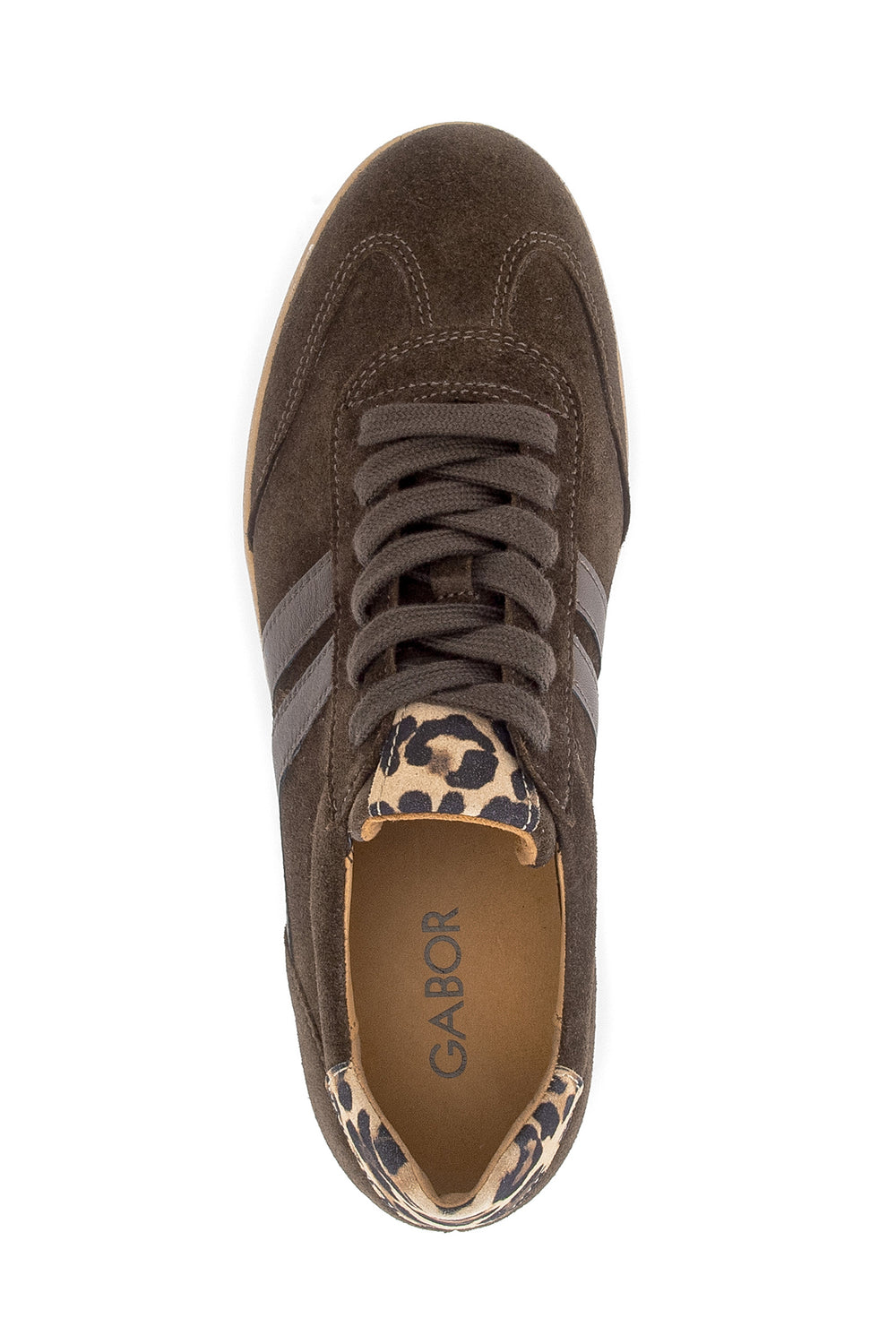Gabor West Brown Suede Trainer 6011.01.003, side view