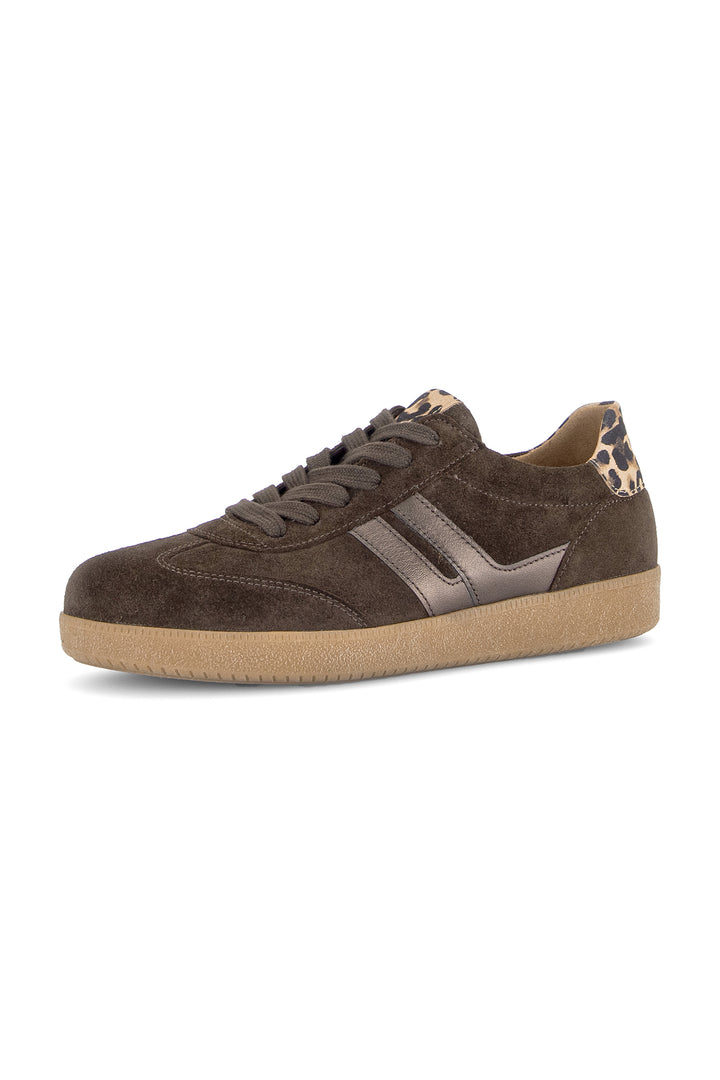 Gabor West Brown Suede Trainer 6011.01.003, front view