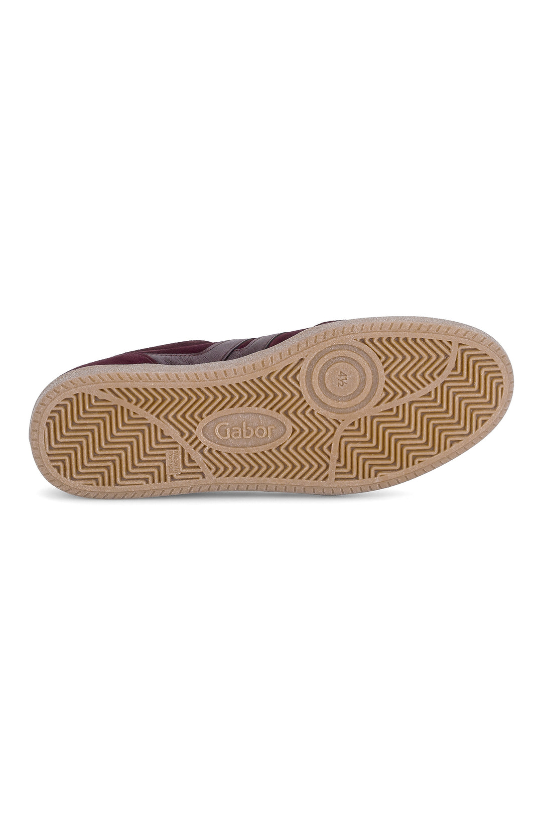 Gabor West Mulberry Red Suede Trainer 6011.01.002, three-quarter view
