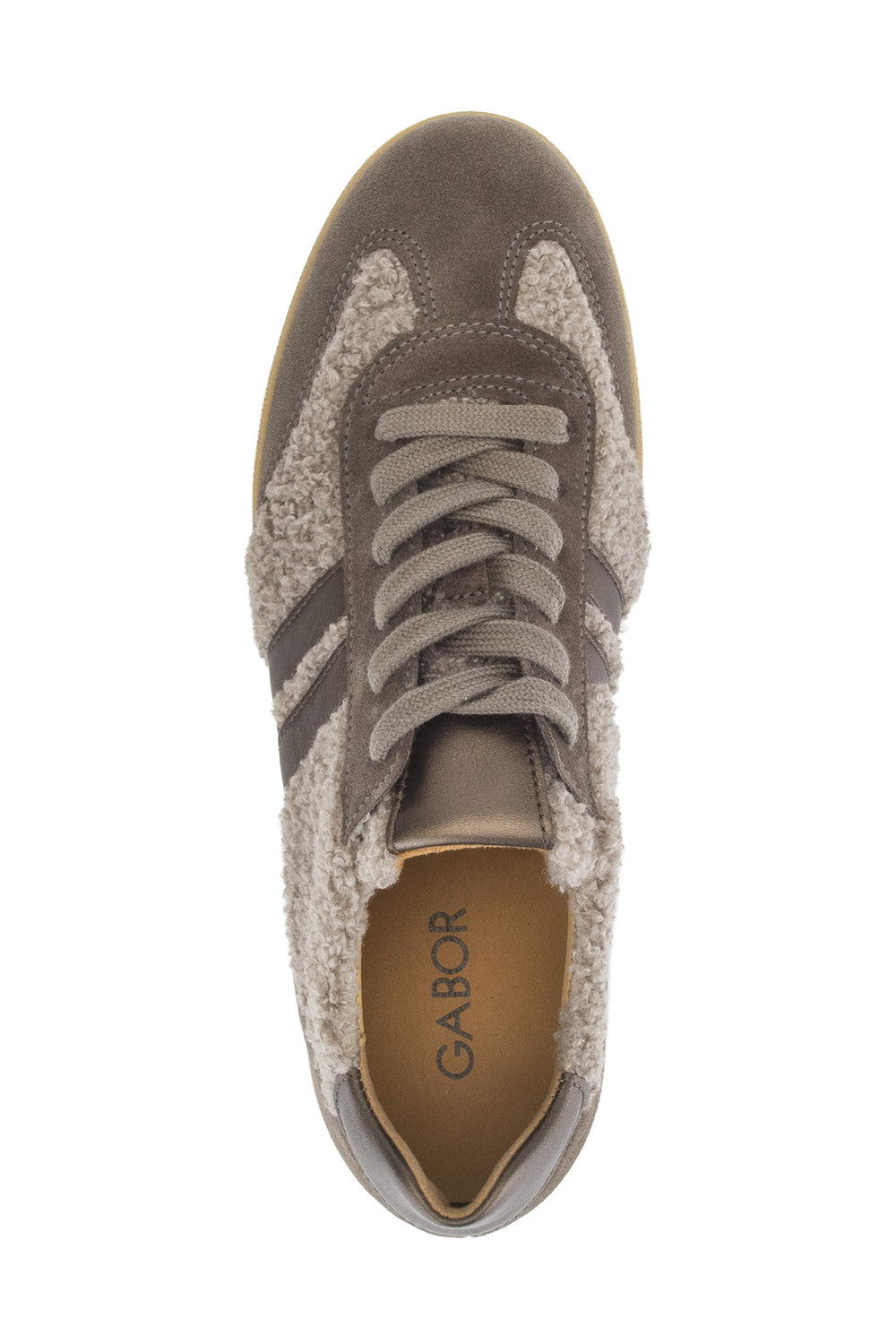 Gabor West Taupe Beige Suede Trainer 6011.01.009, side view