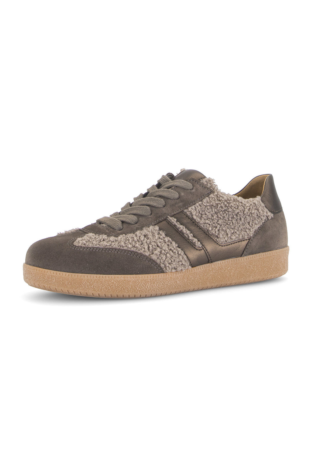 Gabor West Taupe Beige Suede Trainer 6011.01.009, front view