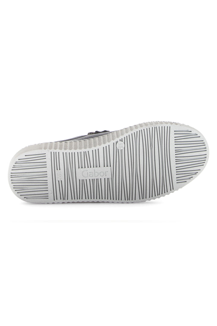 Close-up of a shoe sole with tread pattern on a white background
