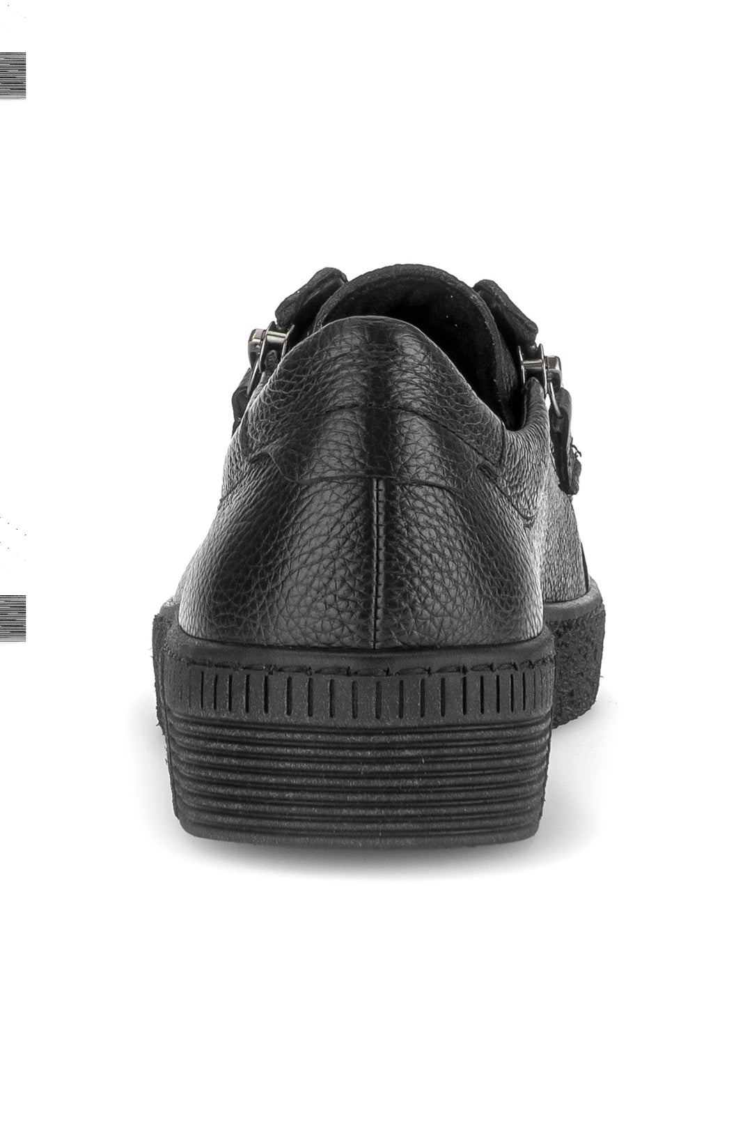 Gabor Wisdom Black Leather Trainer 6010.02.003, back view