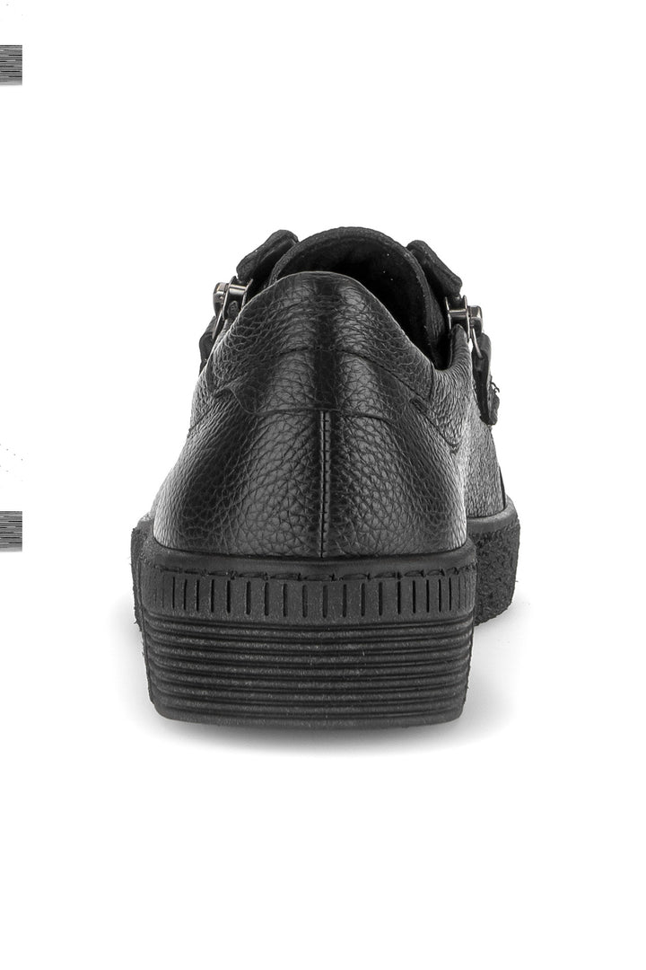 Gabor Wisdom Black Leather Trainer 6010.02.003, back view