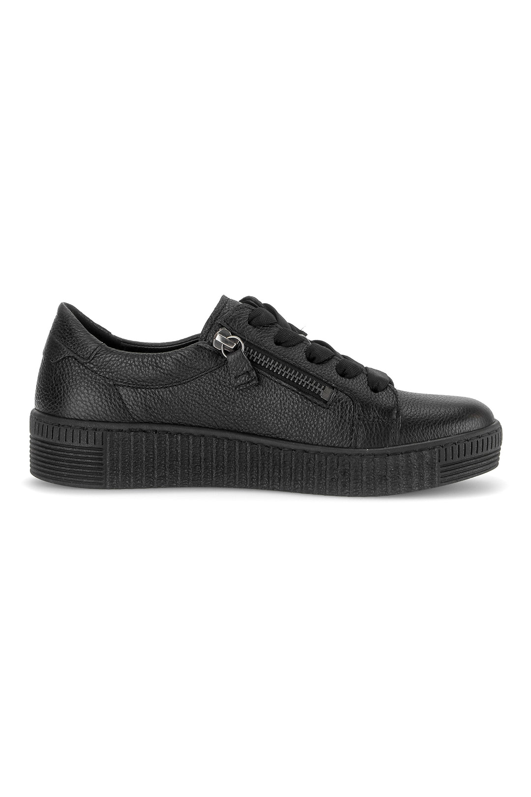 Gabor Wisdom Black Leather Trainer 6010.02.003, sole view