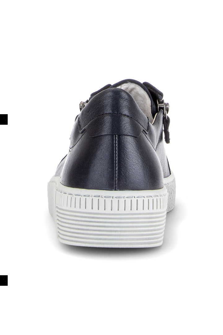 Gabor Wisdom Dark Blue Navy Grey Sole Leather Trainer 6010.02.011, back view
