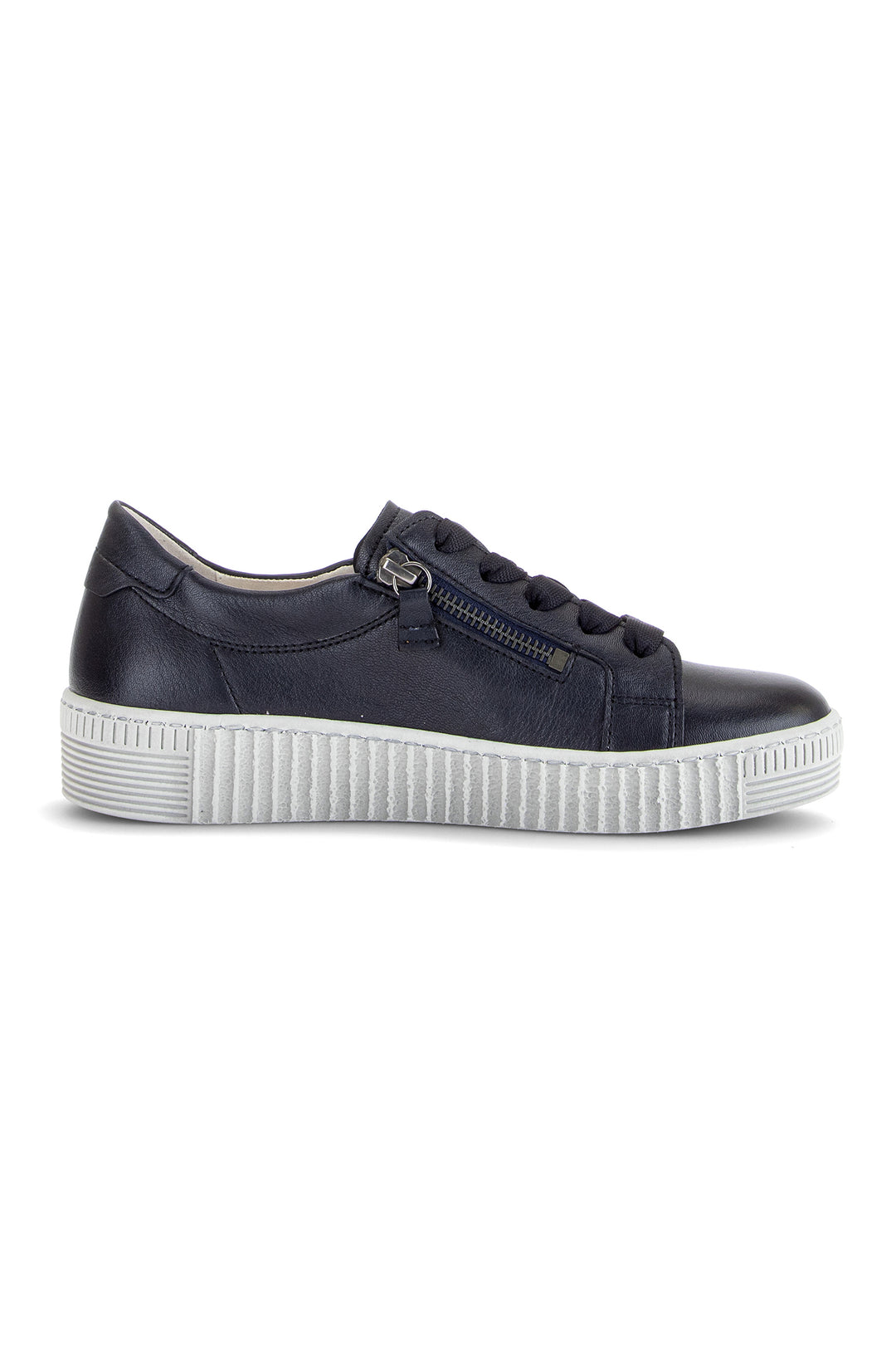 Gabor Wisdom Dark Blue Navy Grey Sole Leather Trainer 6010.02.011, sole view
