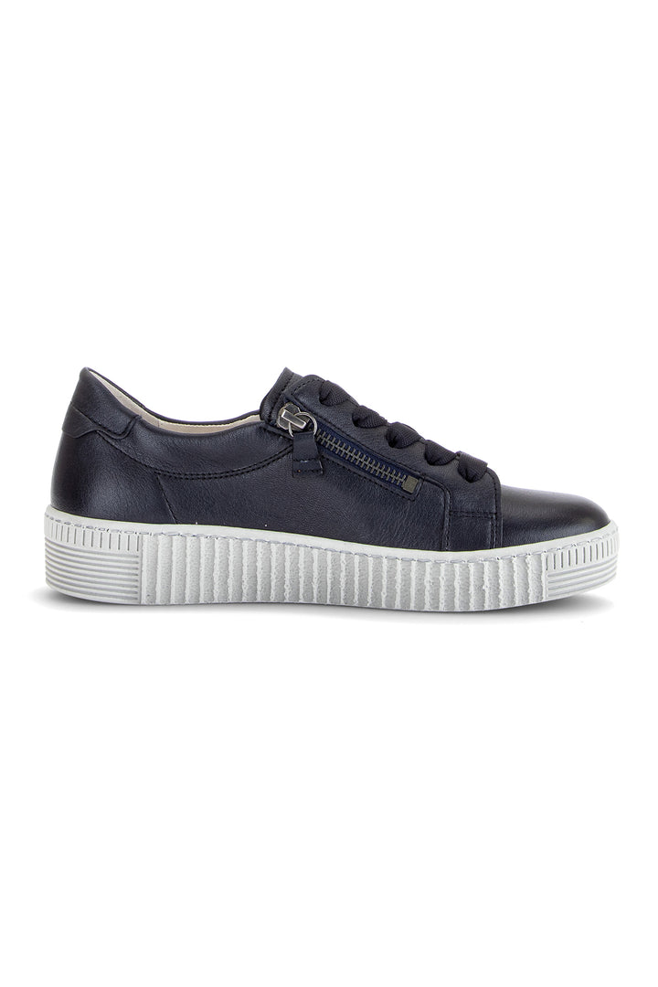 Gabor Wisdom Dark Blue Navy Grey Sole Leather Trainer 6010.02.011, sole view