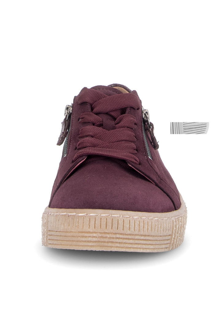 Gabor Wisdom Mulberry Red Cobra Suede Trainer 6010.02.006, detail view