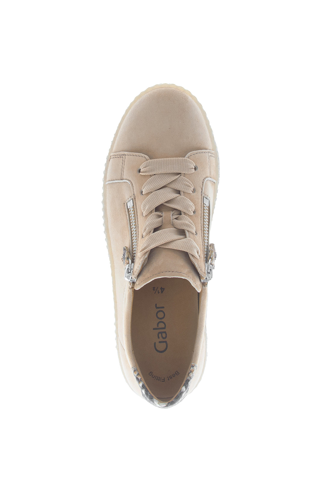 Gabor Wisdom Sand Black Python Suede Trainer 83.334.14