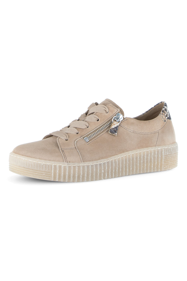 Gabor Wisdom Sand Black Python Suede Trainer 83.334.14