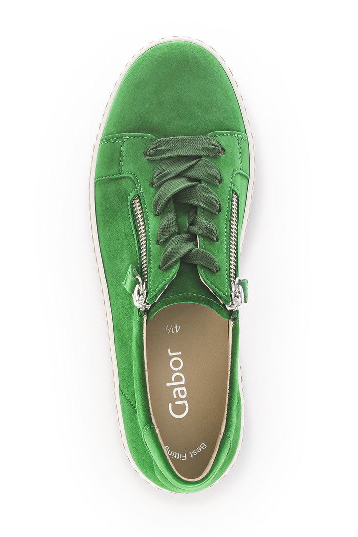 Gabor Wisdom Trainer Green Leather 63.334.19 - Shirley Allum Boutique