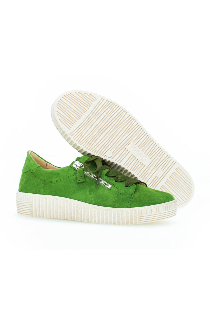 Gabor Wisdom Trainer Green Leather 63.334.19 - Shirley Allum Boutique