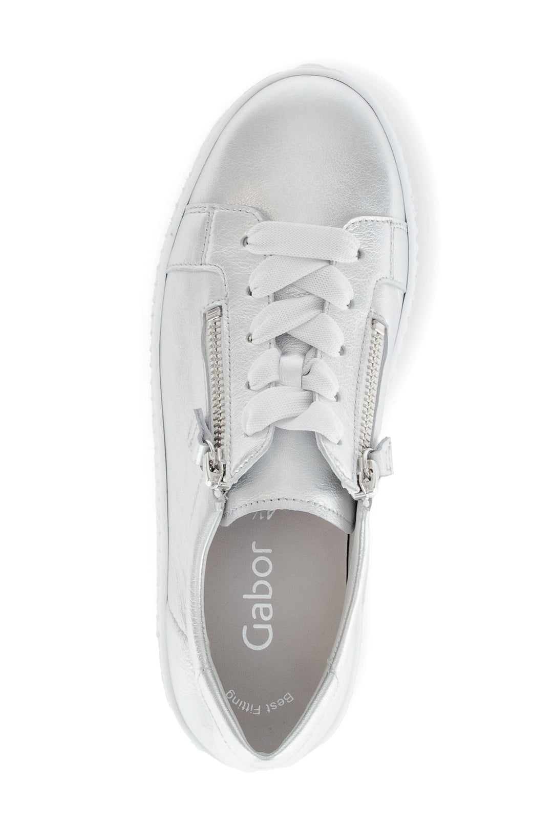 Gabor Wisdom Trainer Silver Leather 63.334.61 - Shirley Allum Boutique