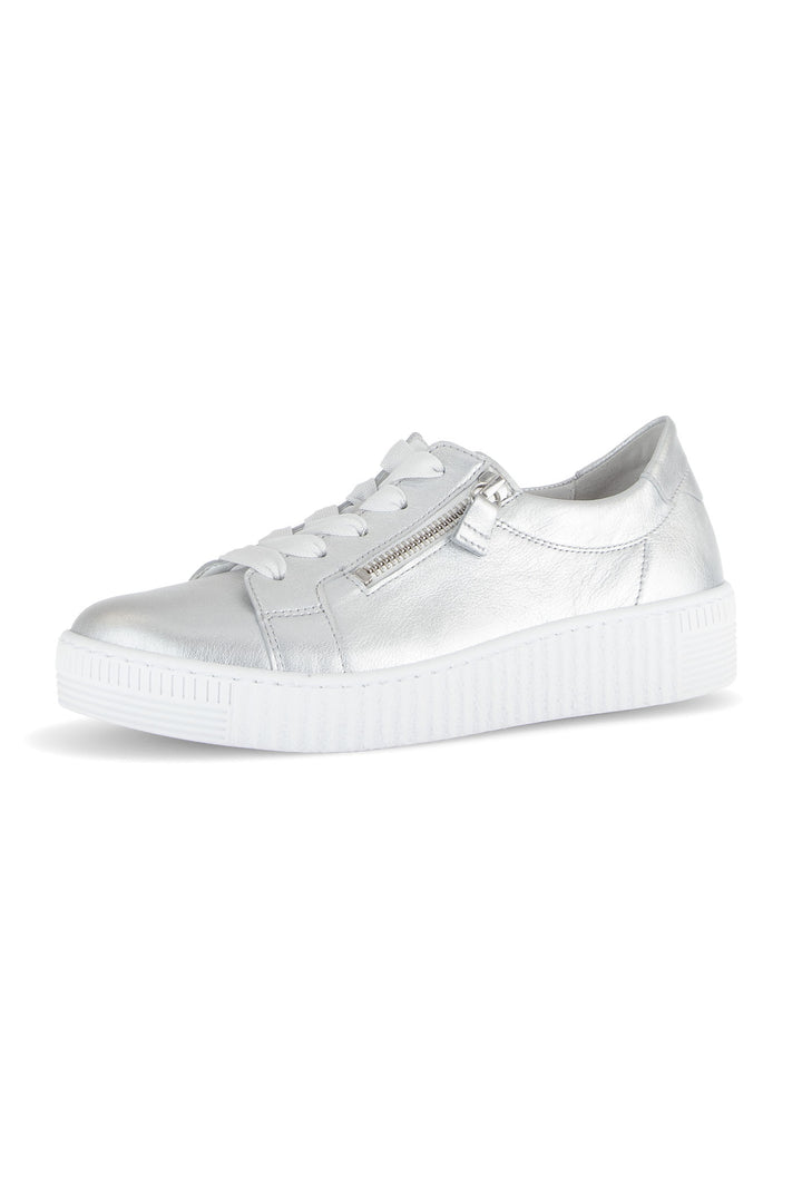 Gabor Wisdom Trainer Silver Leather 63.334.61 - Shirley Allum Boutique
