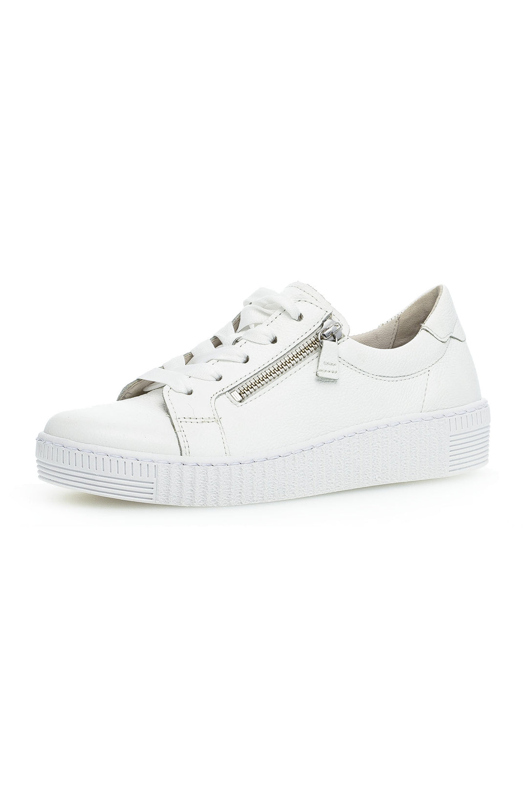 Gabor Wisdom Trainer White Leather 63.334.21 - Shirley Allum Boutique