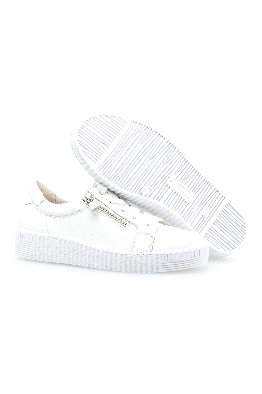 Gabor Wisdom Trainer White Leather 63.334.21 - Shirley Allum Boutique