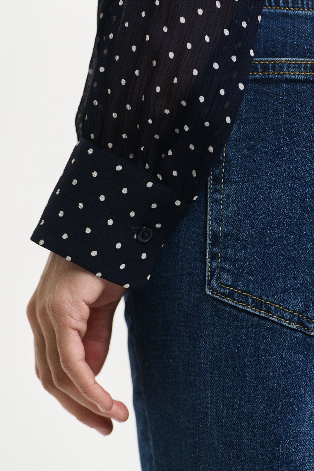 Gant Blouse Dot Print Bow Regular Fit Evening Blue 4300394 - Shirley Allum Boutique